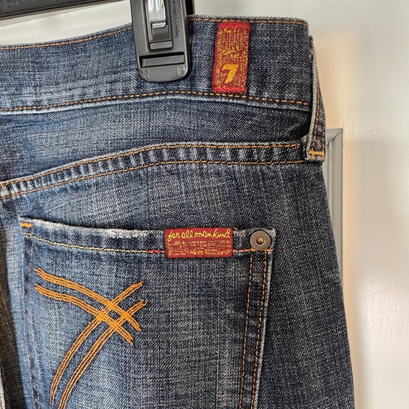 7 For All Mankind Dojo Flare Jeans Dark Wash Size 31 - Picture 12 of 13